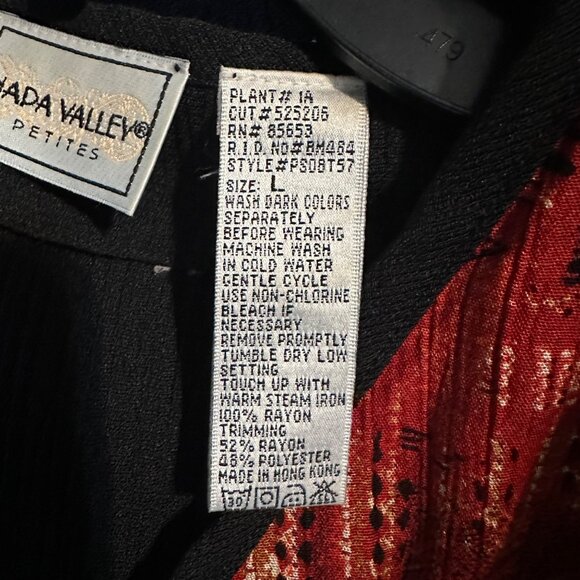 VTG Napa Valley Petites Womens Patchwork Jacket Large Red Black Boho Artsy Retro - Picture 5 of 6